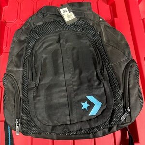 Converse Black Backpack with Blue Logo